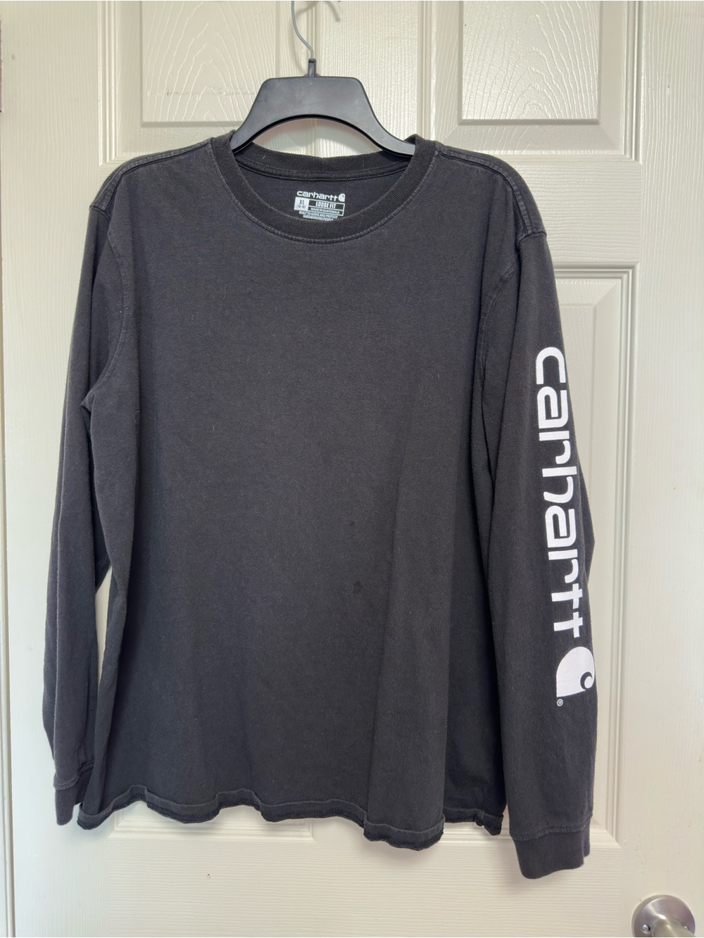 Carhartt Men's Black Long-Sleeve Logo Tee